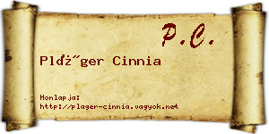 Pláger Cinnia névjegykártya